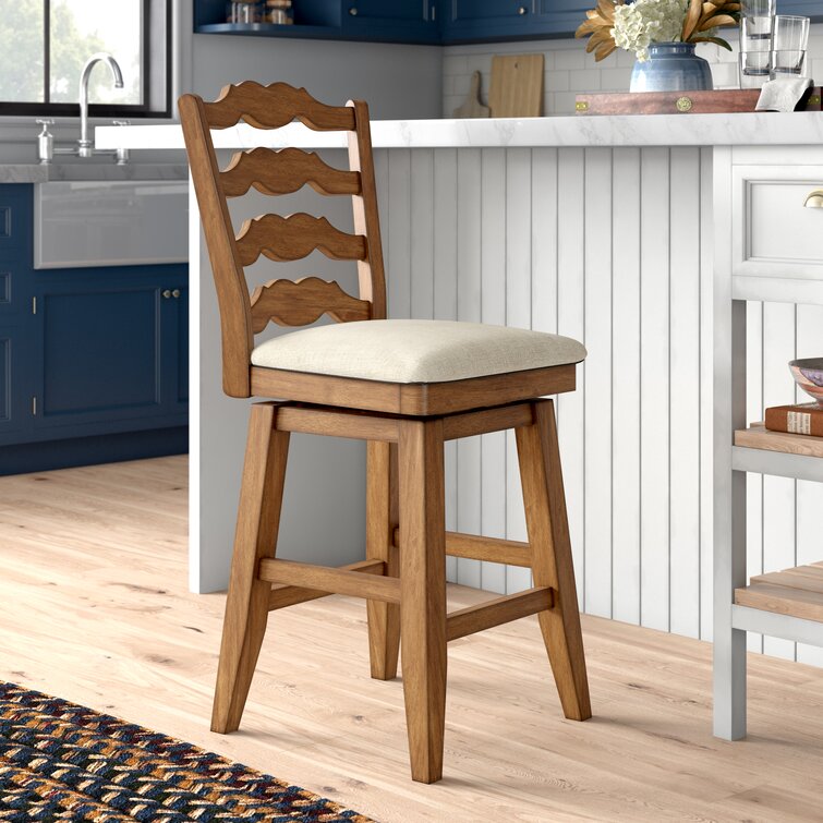 Oak swivel counter stools with online back